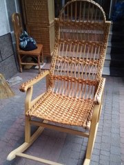 Крісло гойдалка (розкладне) плетене з лози доросле