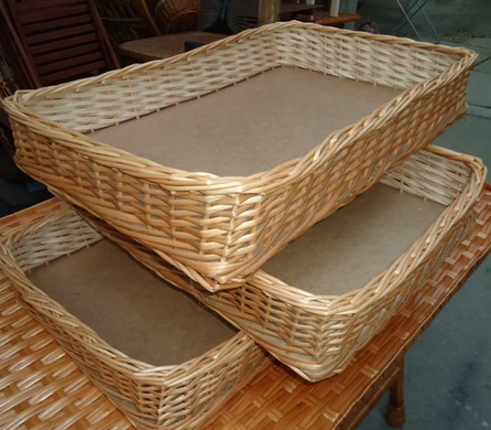Лотки плетені кошики 40х50х8 торгові для магазину
