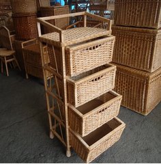 Комод плетений з лози і дерева на 4 ящики