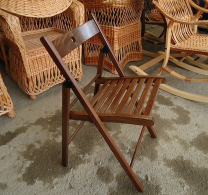 Складаний стілець зі спинкою туристичний, для пікніка, дачі (дерев'яний)