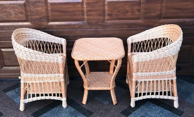 Набір плетених меблів з лози 2 крісла з висувними ящиками +столик
