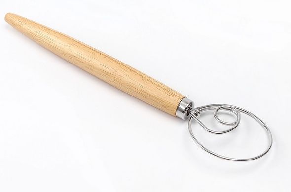 Віночок датський для замісу тіста з дерев'яною ручкою і для збивання яєць