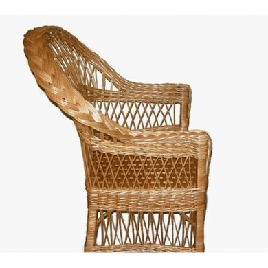Крісло плетене з лози Марті з ажурною спиною