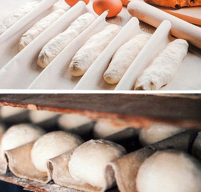 Пекарська тканина рушник куші 90*66 для расстойки багетів, чіабати, хліба.Расстоечная тканина