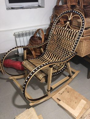 Плетене крісло гойдалка з лози і ротанга розкладне Трансформер-2
