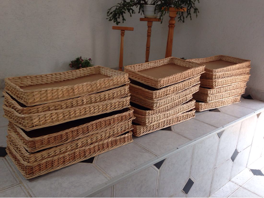 Лотки плетеные корзины 30x40х10в торговые для магазина, для хлеба,фруктов