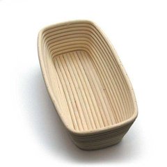 Форма корзинка для расстойки хлеба, теста из ротанга 30*14*8 прямоугольная, с тканевым чехлом
