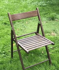 Складной стул со спинкой туристический, для пикника, дачи (деревянный)