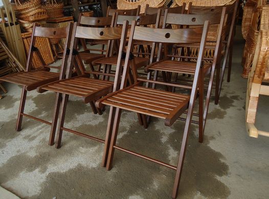 Складной стул со спинкой туристический, для пикника, дачи (деревянный)