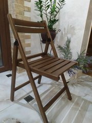 Складной стул со спинкой туристический, для пикника, дачи (деревянный),цвет шоколад