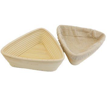 Форма для расстойки хлеба/ треугольник, (23*23*6) из ротанга, с чехлом из льна